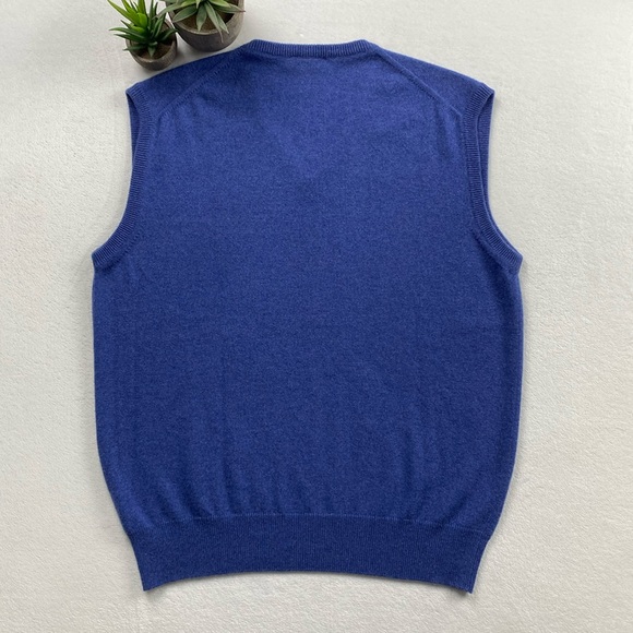 Loro Piana Cashmere Knit V Neck Pullover Sweater Vest (Light Blue) - Picture 2 of 15